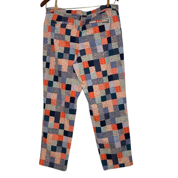 Lands' End Floral Patchwork Pull On Pants Sz 14 Country Boho Cottage Mid Rise - Picture 2 of 8